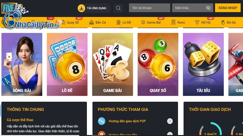 Giao diện nhà cái được thiết kế hiện đại, tính năng cược sắp xếp khoa học